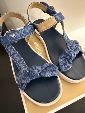 Michael Kors Denim Jacquard Sandals - Blue